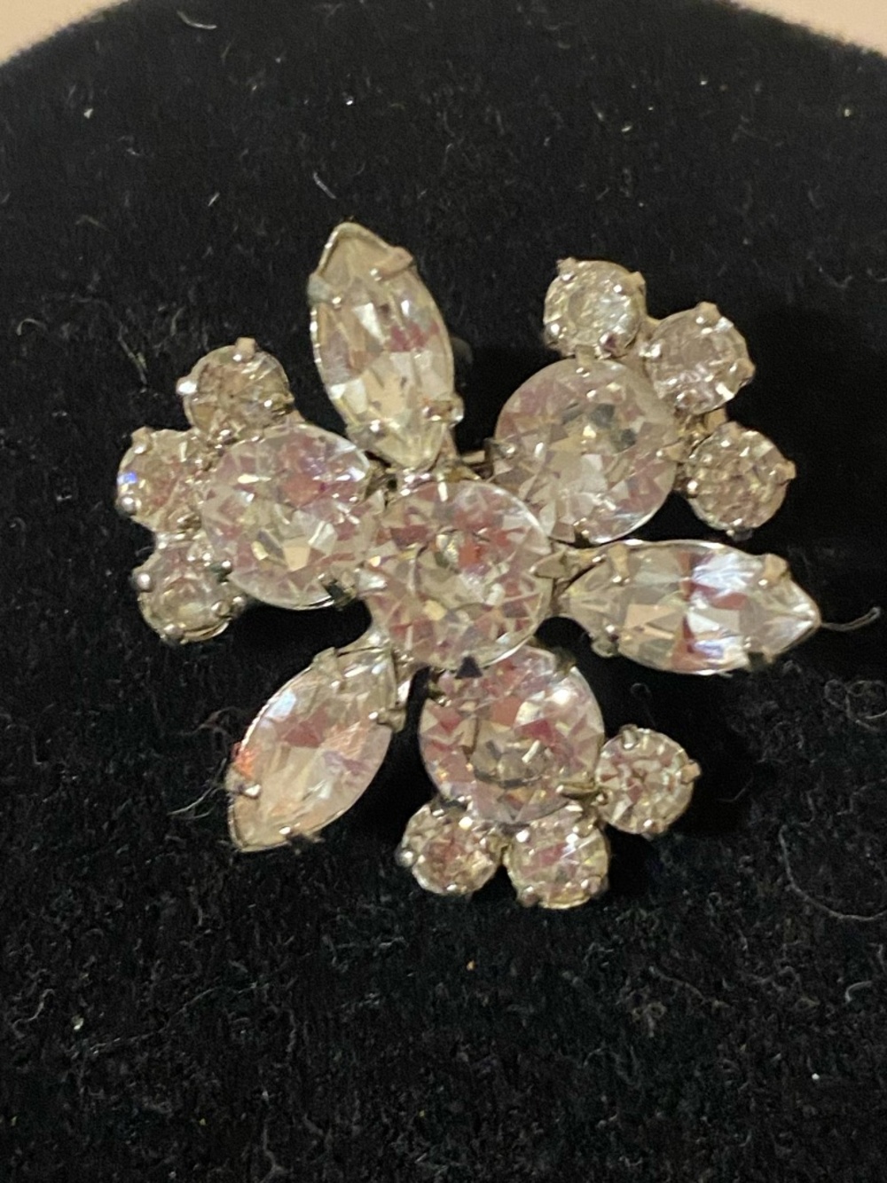 snowflake rhinestone brooch
